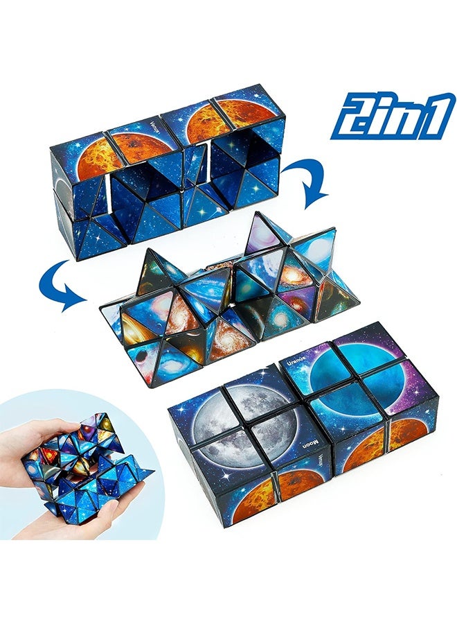 Quantum Star Cube, 2 in 1 Combo Infinity Cube Fidget Toy, Magic Star Cube Smooth Surface Magic Cube Puzzle for Kids and Adults to Stress and Anxiety Relief Mini Toys - Image 3