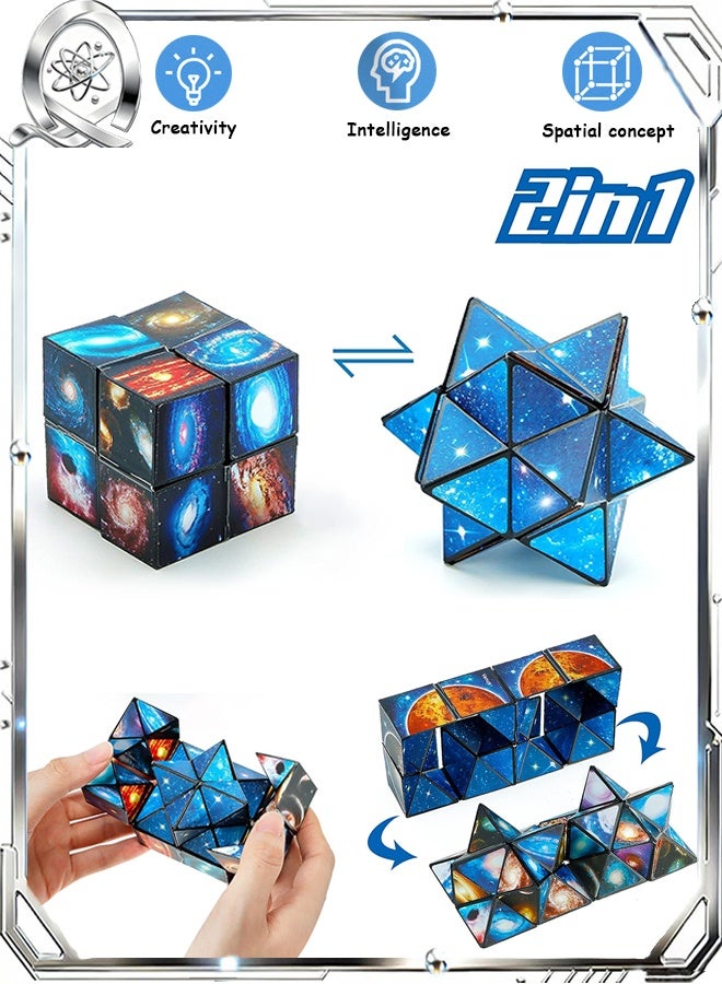 Quantum Star Cube, 2 in 1 Combo Infinity Cube Fidget Toy, Magic Star Cube Smooth Surface Magic Cube Puzzle for Kids and Adults to Stress and Anxiety Relief Mini Toys - Image 1