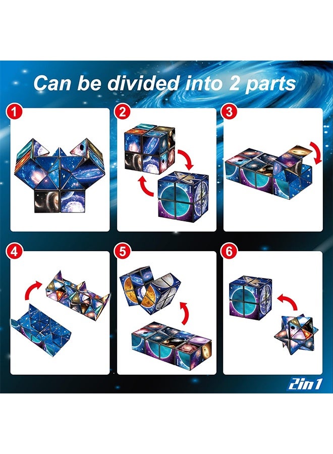 Quantum Star Cube, 2 in 1 Combo Infinity Cube Fidget Toy, Magic Star Cube Smooth Surface Magic Cube Puzzle for Kids and Adults to Stress and Anxiety Relief Mini Toys - Image 4