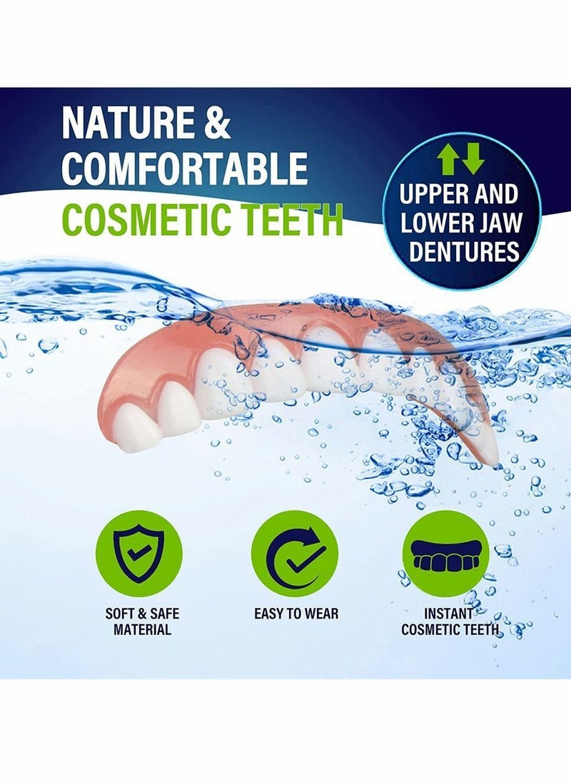 Y&D - Fake Teeth Dentures Teeth for Women and Men Dental Veneers Temporary Restoration, Nature Comfortable, Protect Your Regain Confident Smile One Size Fits Most (Natural Shade) - Image 1