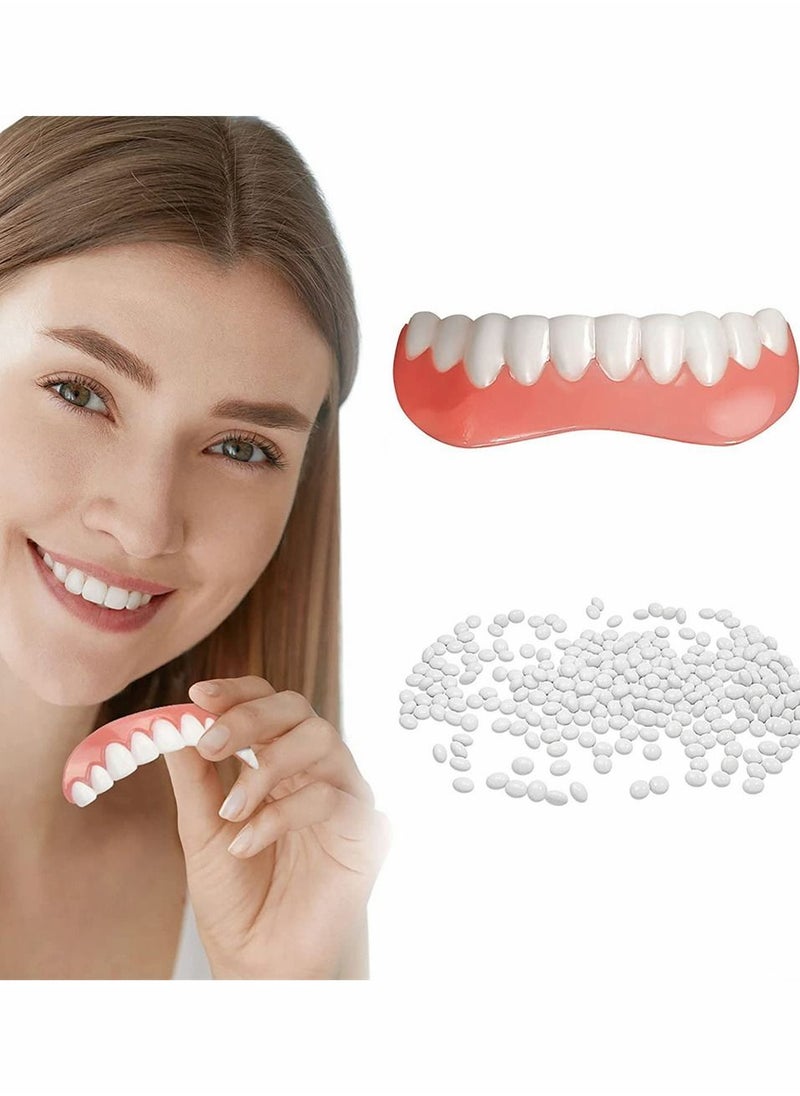 Y&D - Fake Teeth Dentures Teeth for Women and Men Dental Veneers Temporary Restoration, Nature Comfortable, Protect Your Regain Confident Smile One Size Fits Most (Natural Shade) - Image 1