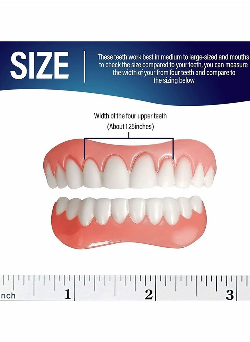 Y&D - Fake Teeth Dentures Teeth for Women and Men Dental Veneers Temporary Restoration, Nature Comfortable, Protect Your Regain Confident Smile One Size Fits Most (Natural Shade) - Image 1
