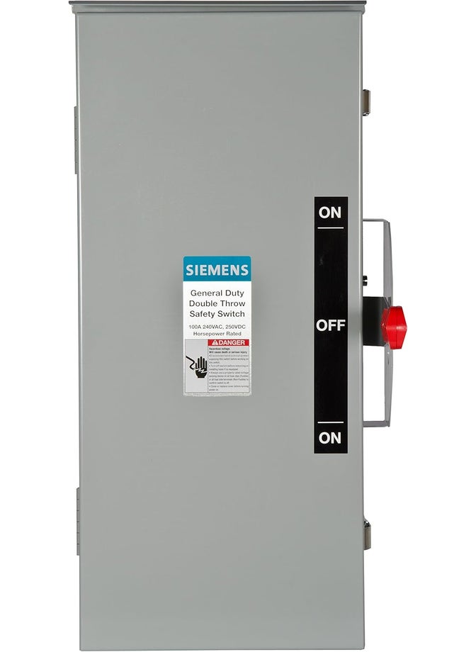 Siemens DTGNF323R 100Amp 3 Pole 240volt 3 Wire NonFused General Duty Double Throw Type 3R