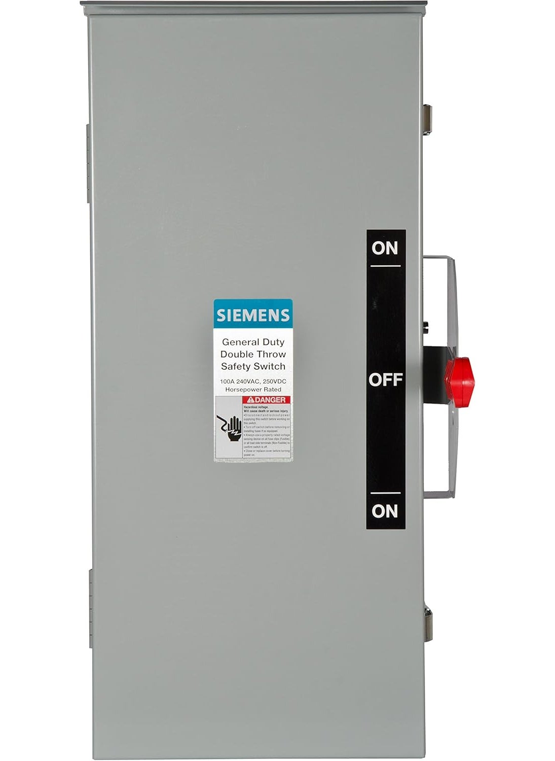 Siemens DTGNF323R 100Amp 3 Pole 240volt 3 Wire NonFused General Duty Double Throw Type 3R