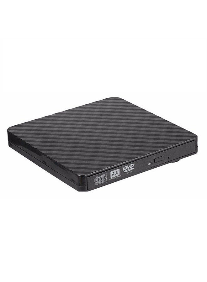 USB3.0 External Optical Drive DVD Burner Recorder CD Player Support One-key Recording Wide Application Black