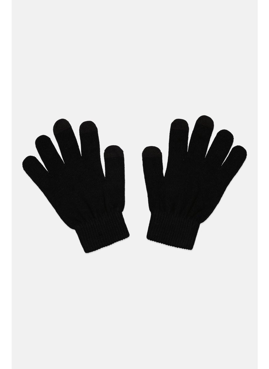 Club Room Men Knitted Gloves, Black 