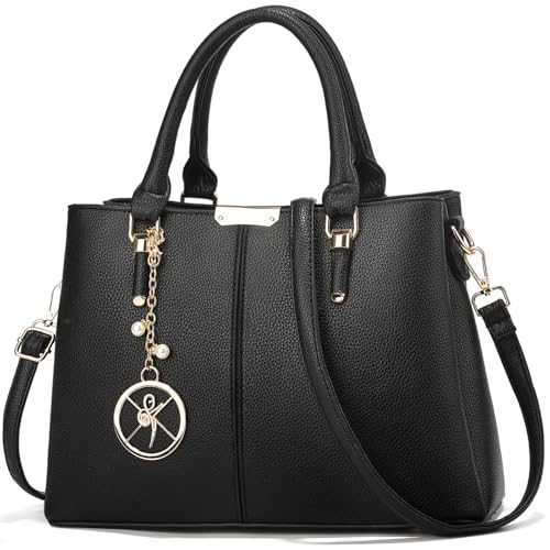KURGOOL Purse and Handbags for Women, 3 Zip Compartments Tote Bag Designer Shoulder Purse Top Handle Satchel Bags - Image 1