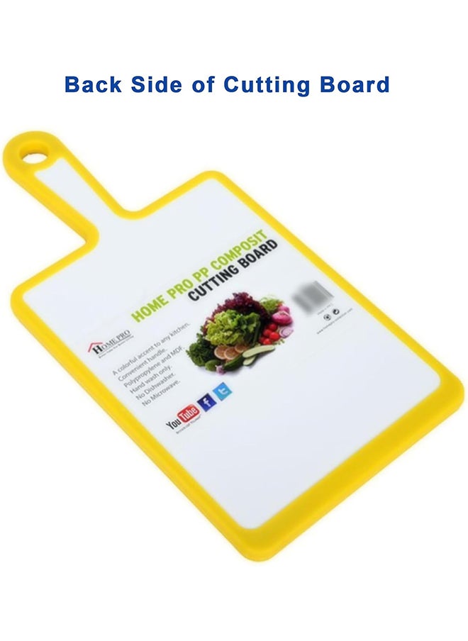 Home Pro - Homepro Cutting Board For Kitchen Bpa Free Chopping Board Plastic Chopping Board Set With Non-Slip Base Easy Grip Handle & Non-Porous Chopping Cutting Board – (Yellow) - Image 1