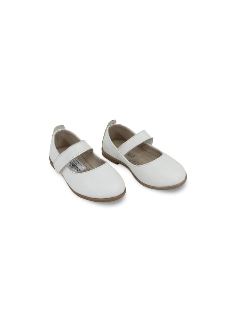 EASY Baby Girls Leather Ballerina – Matte White - Image 3