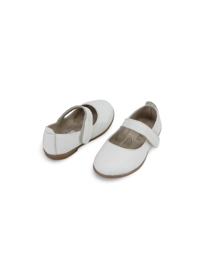 EASY Baby Girls Leather Ballerina – Matte White - Image 2