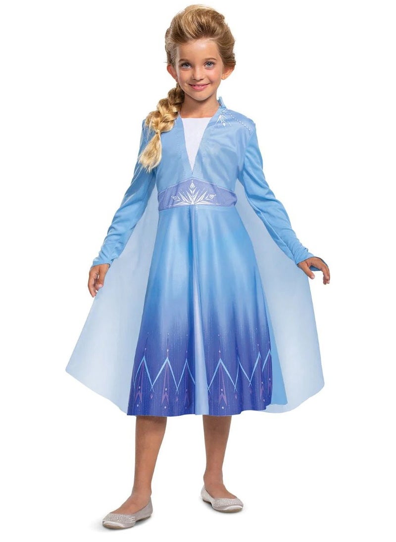 Party Centre - Child Disney Frozen 2 Elsa Travelling Deluxe Costume, Princess Dress for Girls - Image 1