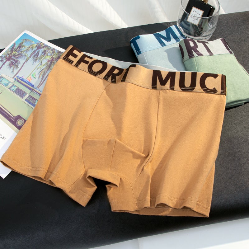 Maillard Color Fashionable Men'S Underwear Pure Cotton Comfortable Breathable Boxers U-Shaped Double Layer Antibacterial Crotch Boxers - Image 5