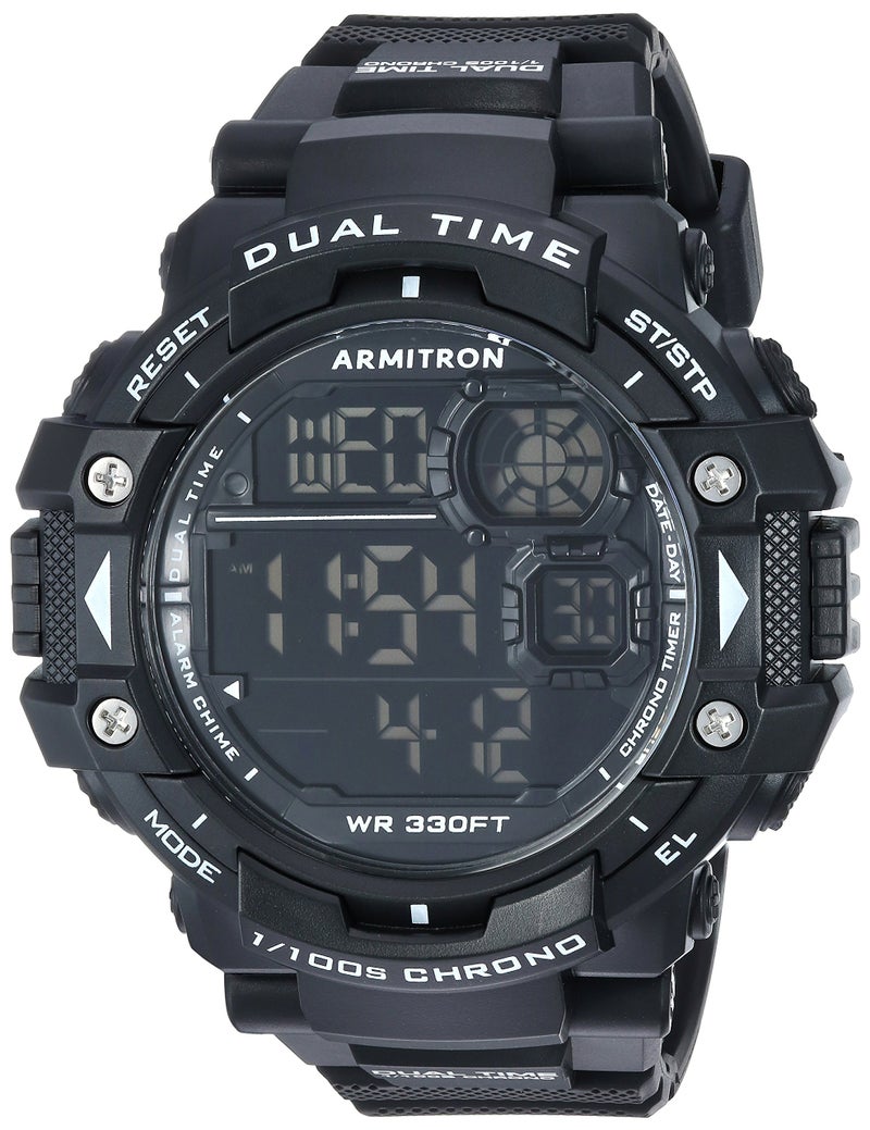 Armitron Sport Men's 40/8309BLK Digital Chronograph Black Resin Strap Watch - Image 1