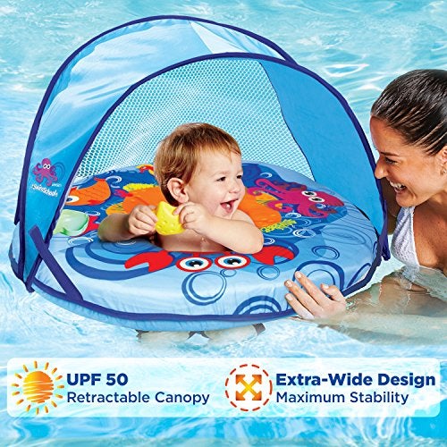 SwimSchool Self-Inflating Baby Boat with Adjustable seat, Retractable Canopy & Sun Protection - by Aqua Leisure - Image 3
