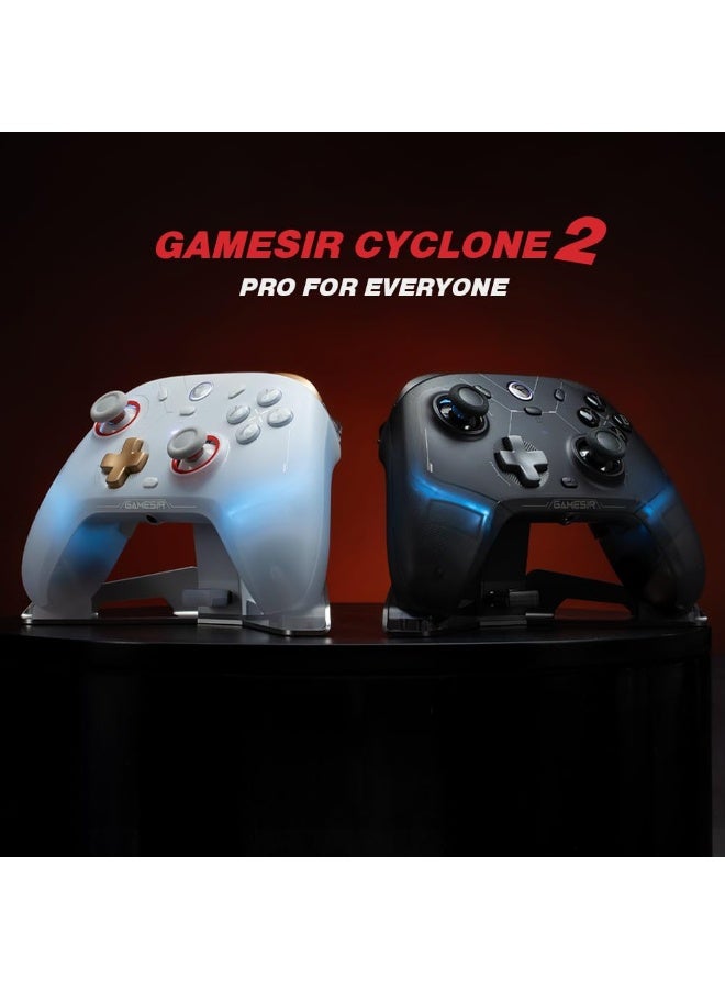 general Professional Gamepad GameSir Cyclone 2 Daybreak Wireless Game Controller for PC / Steam / Switch / Android / iOS with RGB Lamp, Wireless Audio Hall Linear Trigger and Micro Trigger Switch, Six-Axis Gyroscope, Rumble Motors, 860mAh Battery, ABXY Buttons, Back Buttons, D-Pad - Image 4