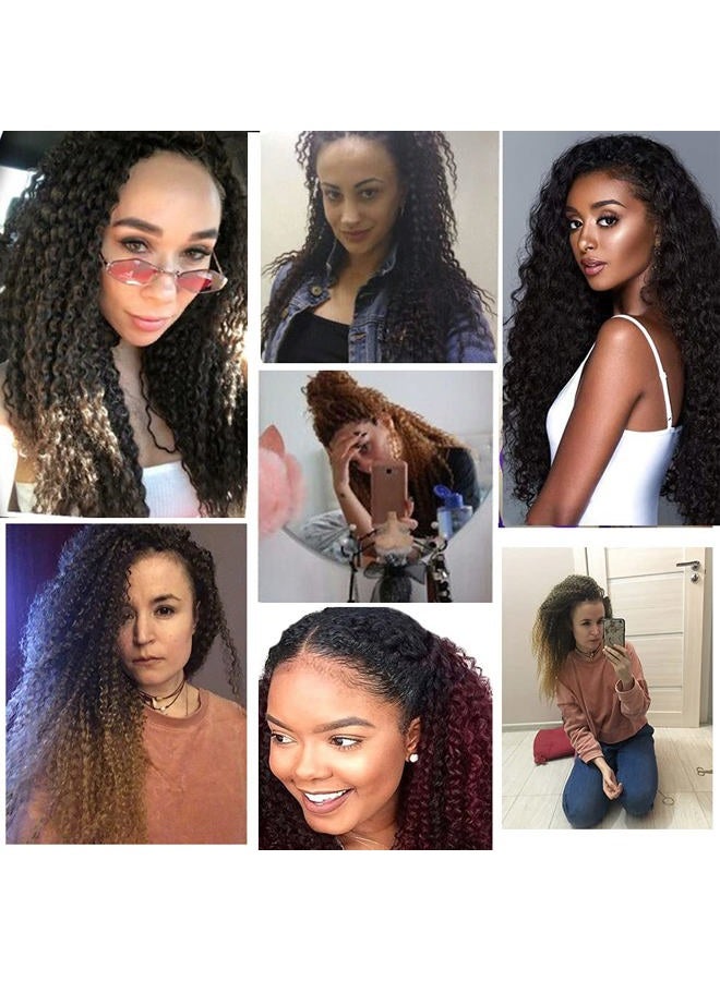 TATOUS Brazilian Curly Crochet Hair Braids Soft Ombre Brown Micro Braiding Extensions Beach Curl Deep Water Wave Synthetic Hair for Black Women (20 Inch 3 Packs) T1b/30# - Image 4