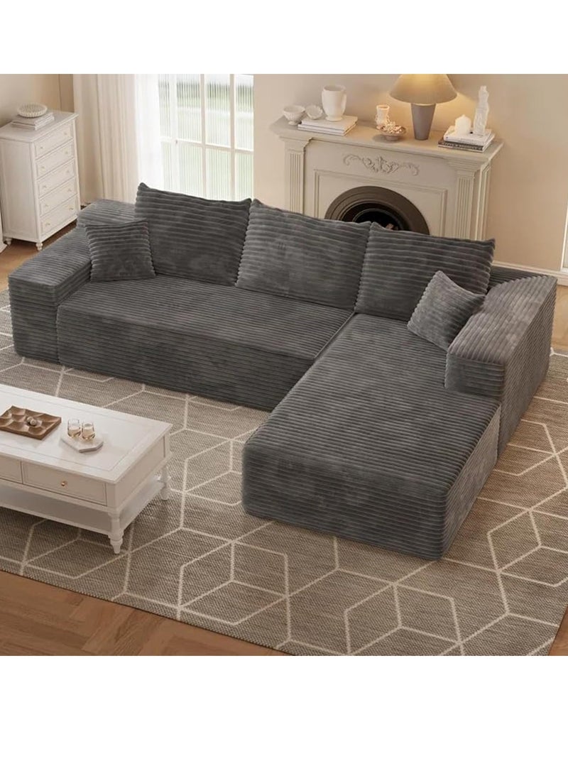 Generic Stylish L-Shaped Fabric Sofa - Modern Corner Sofa for Upscale Living  - Image 1