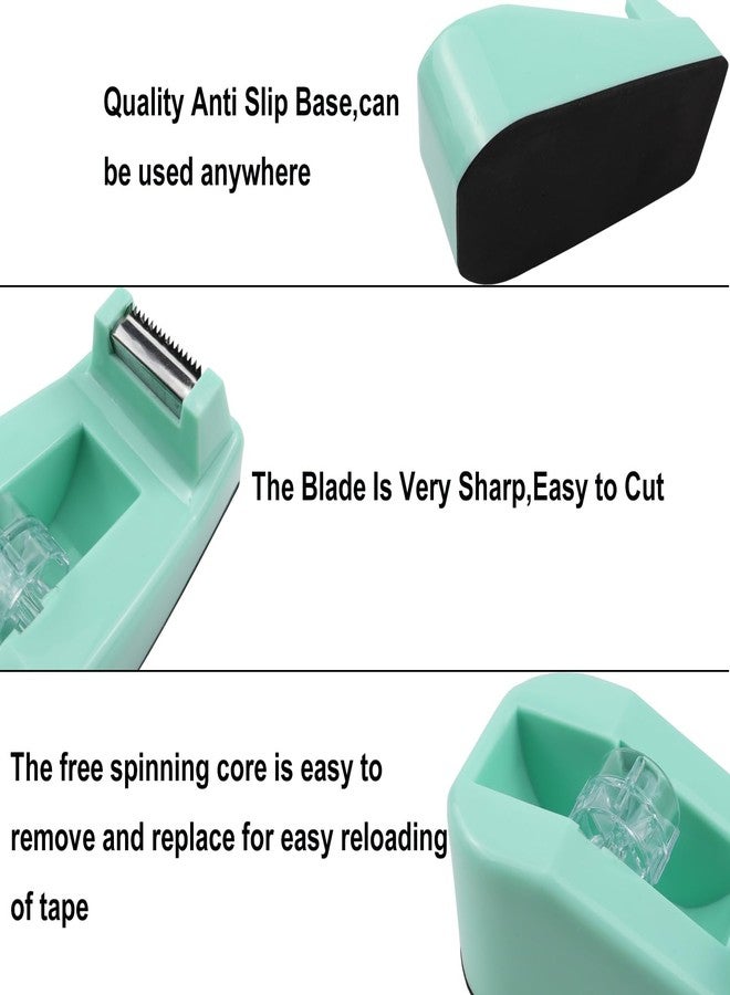Aacehlh Desktop Tape Dispenser,1 Pack Green Tape Dispensers with 12Rolls Transparent Tape, for Packaging in Office,Restaurant, Flower Shop,Cake Shop (Green) - Image 4