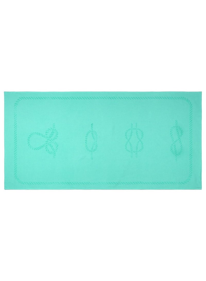 Anemoss Large Size Beach Towel, 100% Turkish Cotton, Sailor Knot Design, Mint Green, High Absorbent, Soft Towel, 70x140cm - Image 1