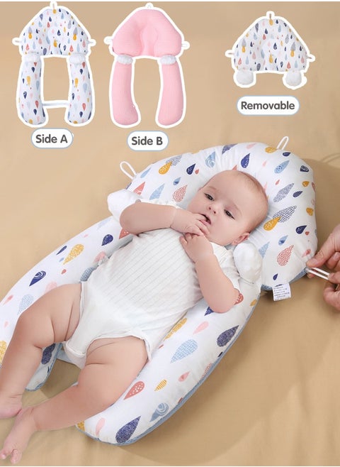 Baby Head Shaping Pillow, Baby Anti-startle Sleeping Pillow for 0-36 Months Babies, Portable and  Machine Washable