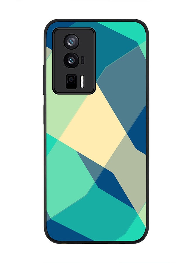 Stylizedd Rugged Black edge case for Xiaomi Poco F5 Pro 5G / Xiaomi Redmi K60 / Xiaomi Redmi K60 Pro Slim fit Soft Case Flexible Rubber Edges Anti Drop TPU Gel Thin Cover - Checkered Aqua - Image 1