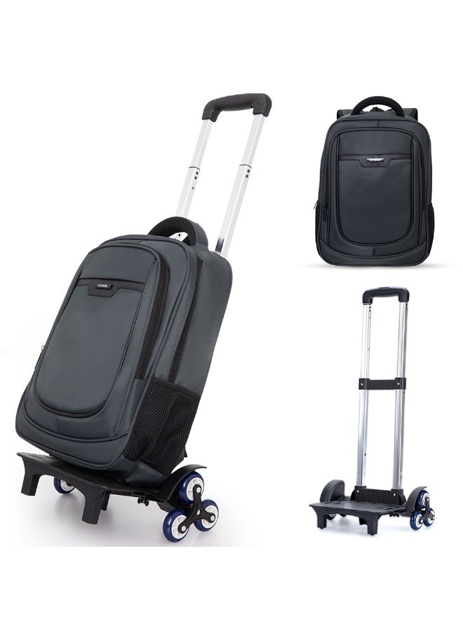 Eazy Kids 16” Backpack w/ Universal School Bag Trolley – Grey - Image 1