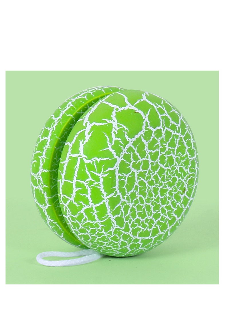 SYOSI - Yoyo Toy, Professional Looping Yoyo Responsive Yoyo Ball Wooden Yoyo Ball Toy with Crack Pattern for Kid Child Green - Image 1