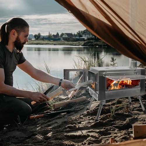 Greyhoo Outdoor Wood Burning Stove, Portable with Chimney Pipe for Cooking, Camping, Tent, Hiking, Fishing, Backpacking - Image 2