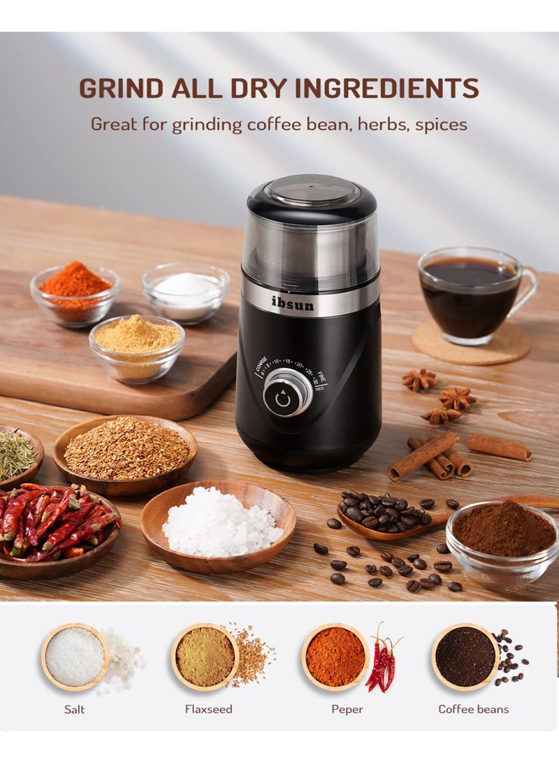 إبسون مطحنة قهوة كهربائية V60 قابلة للتعديل - ناشِر متعدد الوظائف (لطحن البن/التوابل/الإسبريسو) مع وعاء ستانليس ستيل قابل للإزالة - Image 4