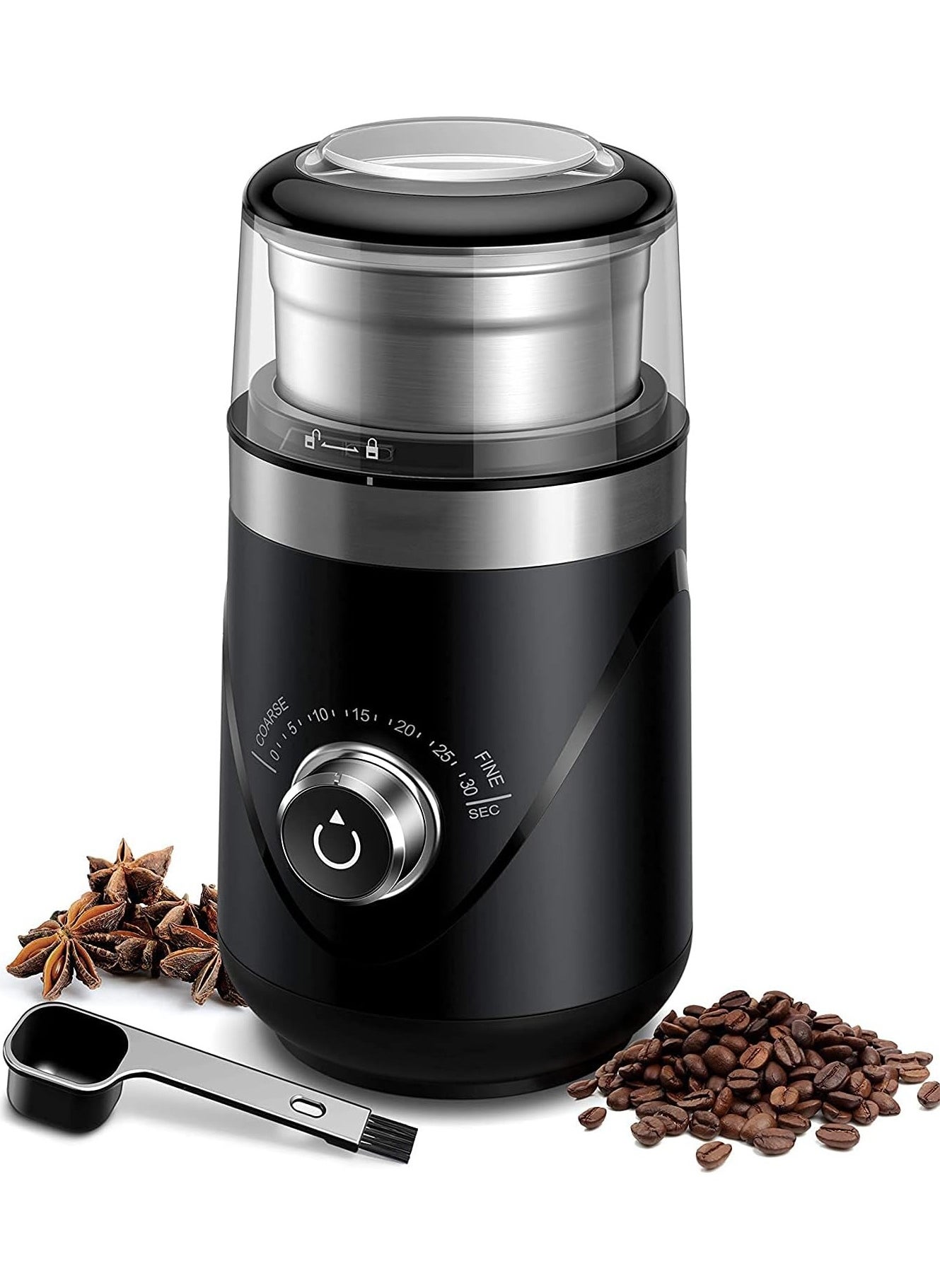 ibsun Adjustable Electric Coffee Grinder, Spice Grinder, Coffee Bean Grinder, Espresso Grinder with 1 Removable Stainless Steel Bowl. 