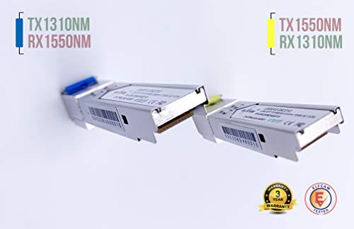 Elfcam® - 1-Piar 1.25G SFP Module Single Mode with The Fiber Optic Port LC/UPC Singlemode Simplex, DDM 10km, Compatible with Cisco and Open Switch - Image 3