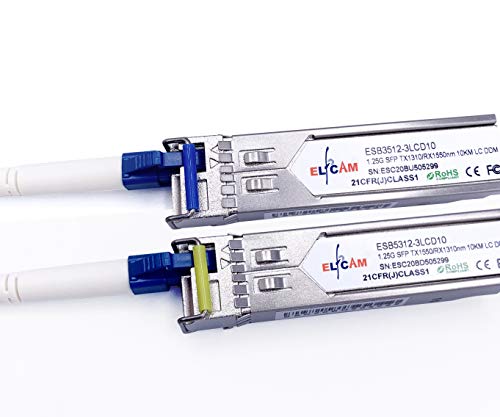 Elfcam® - 1-Piar 1.25G SFP Module Single Mode with The Fiber Optic Port LC/UPC Singlemode Simplex, DDM 10km, Compatible with Cisco and Open Switch - Image 5