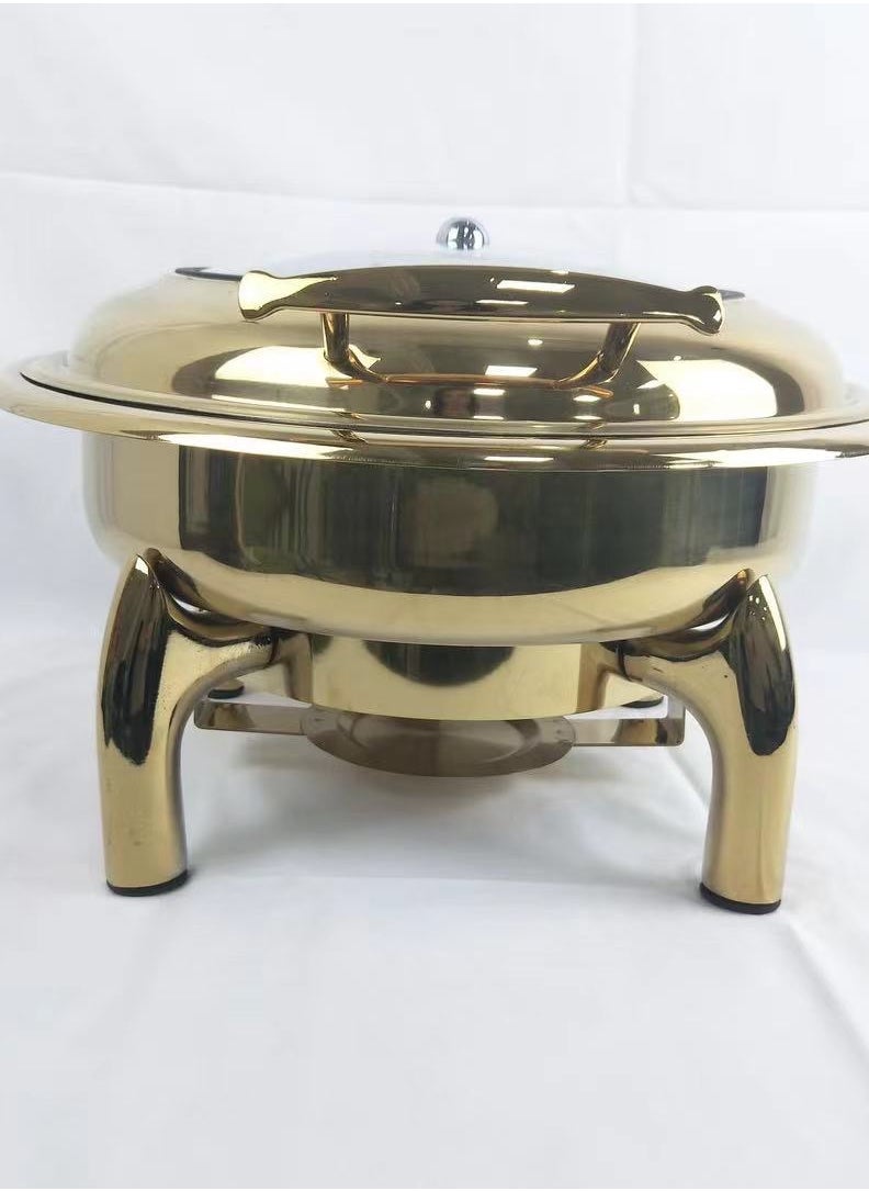 6.0L Arabic Golden Chafing Dish Buffet Set Stainless Steel Buffet Servers and Warmers Round Chafer Food Warmer with Glass Lid for Party Wedding Catering - pzsku/ZC85C7DF6AE82639F8DC4Z/45/_/1738368516/17ee1270-59c7-45b7-922a-d84c312bb45d