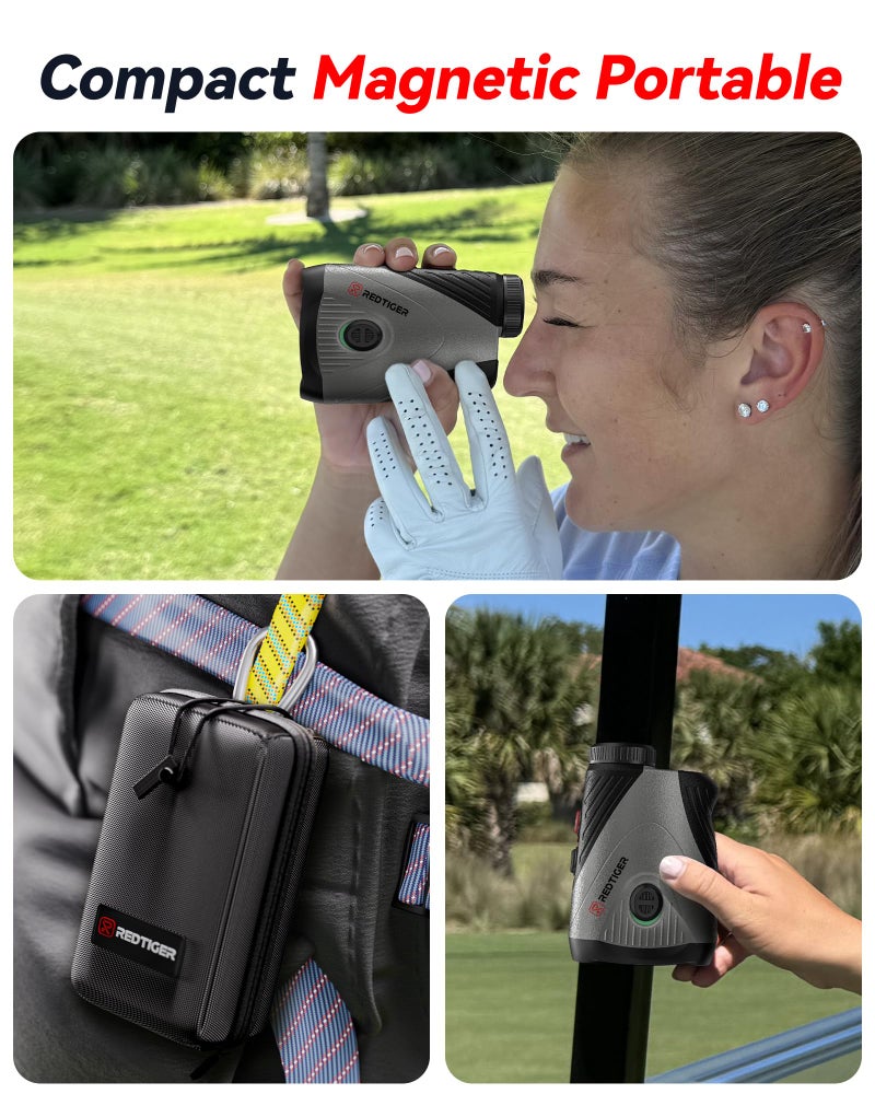 REDTIGER Golf Rangefinder, 7X Magnification 1200 Yards Laser Range Finder with Slope, Built-in Magnetic Bracket, Flag Pole Locking Vibrationï¼†Rechargeable, GolfVue Series 1 pro - Image 5