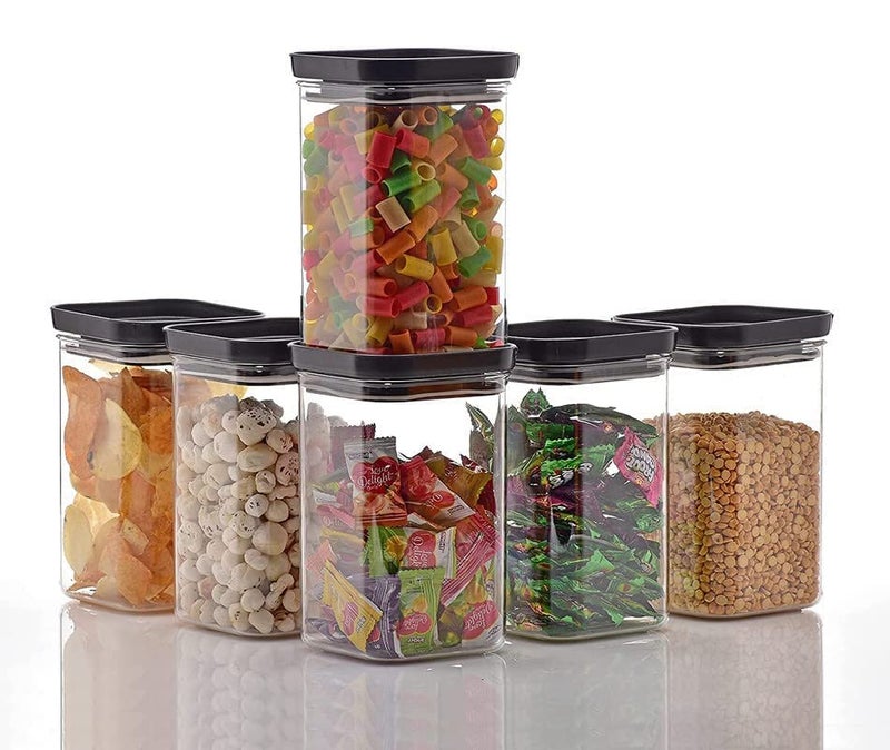 SIXFIREUnbreakable Air Tight Square Plastic Containers Set for Kitchen Storage 1100ml Kitchen Container Storage Containers Container Sets Plastic Grocery Container AirTight Design 6 - Image 2