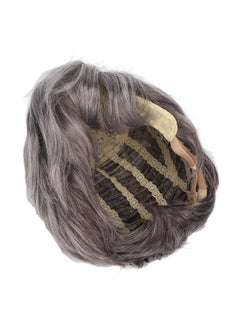 Men Gray Short Wig Heat Resistant Synthetic Multipurpose Adjustable Layered Soft Old Man Gray Wig