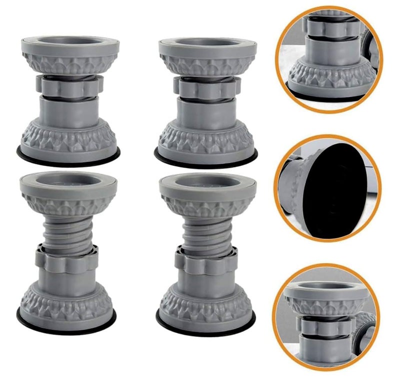 Gokich Gokich Anti Vibration Pads for Washing Machine Washing Machine Feet Pads Shock Absorber Noise Cancelling Washer Support Washing Machine Anti Vibration Pad Heightening Pads Round Pack of 4  - Image 5