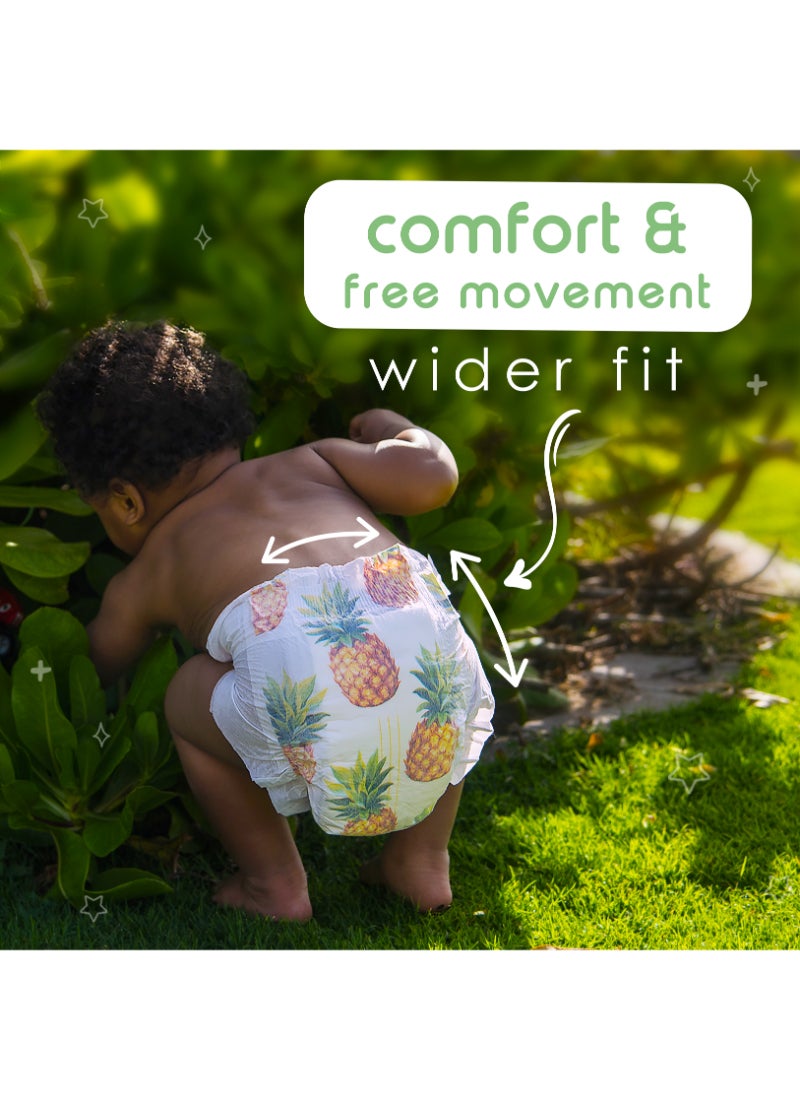 PureBorn Organic Diapers Size-2 3-6kg Master Value Pack Pineapple Print 128 Diapers  - Image 5