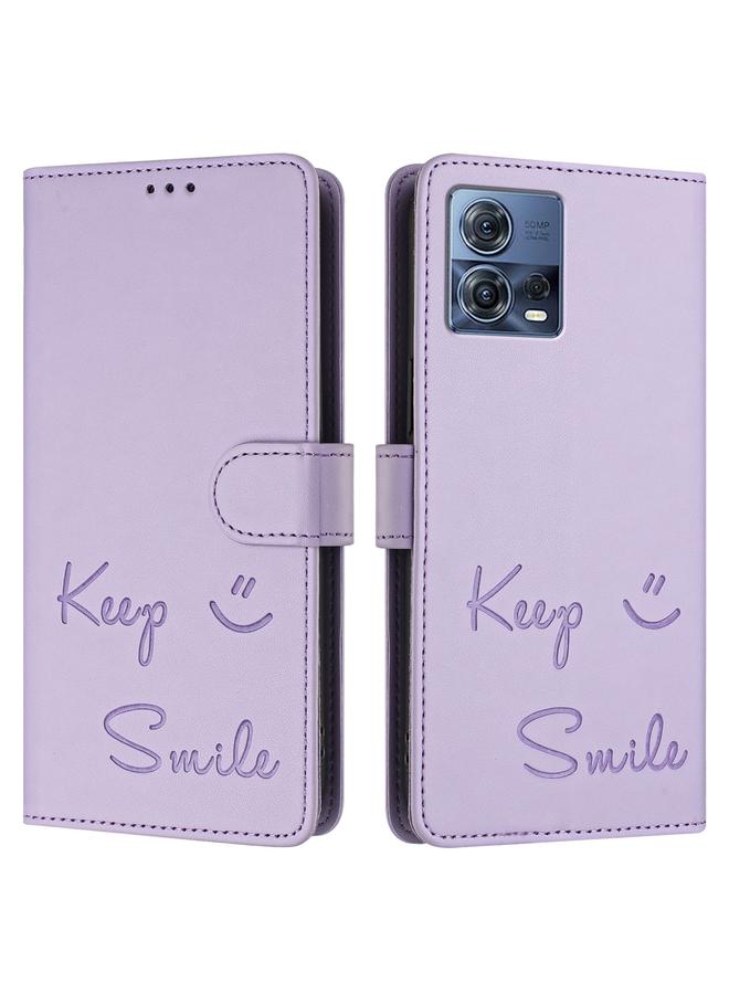 S-TOP Case For Motorola Moto G72 Smile Embossing RFID Leather Phone Case - Image 3