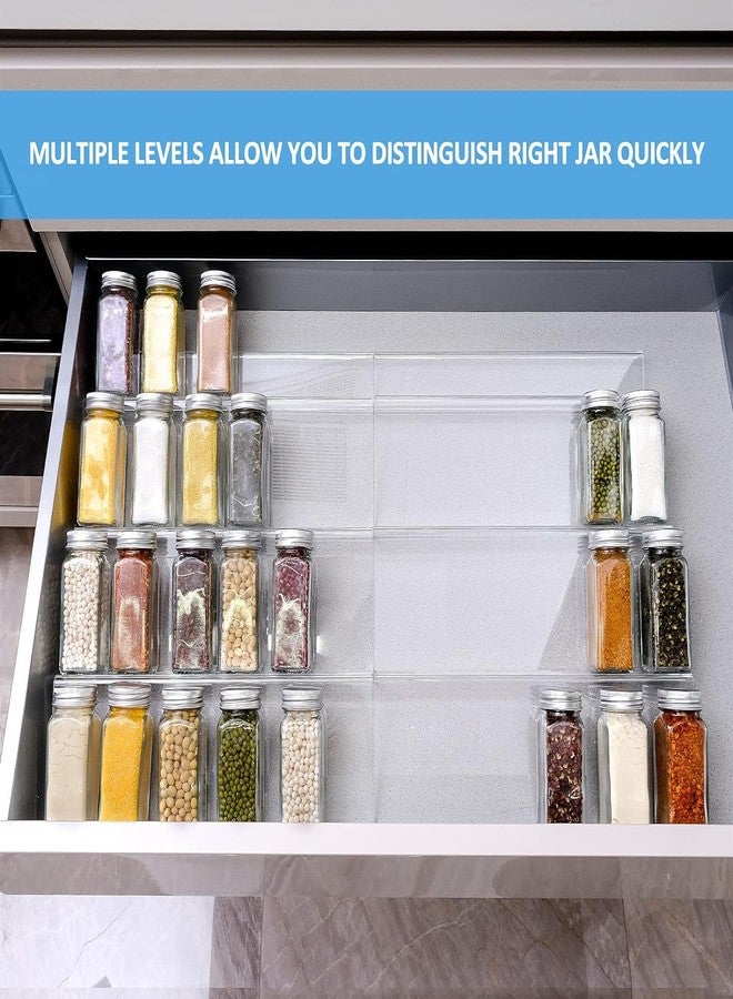 MUGATH 8 tier Spice Drawer Organizer Insert, Acrylic Spice Rack Organizer,Spice Bottle Organizer For Kitchen Drawer, Kitchen Masala Rack,Seasoning Jar Holder - Image 2
