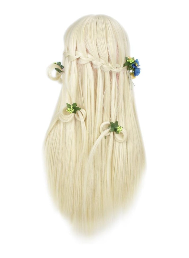 إستيل رأس عارضة أزياء، شعر طويل 26 بوصة لتصفيف الشعر، عارضات أزياء للتدريب على تصفيف الشعر مع مشبك طاولة مجاني - Image 4