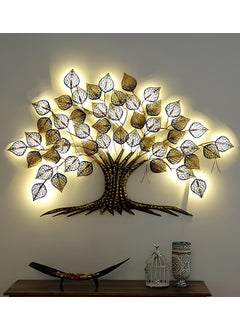 ARThouse Art House Handicraft Big Metal Iron Tree Wall Hanging Decor With Led Light Gold For Home Living Room 90 Cm  - Image 3