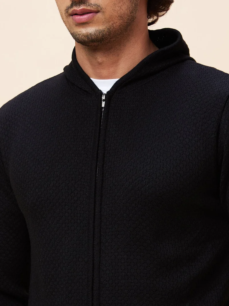 globus  Globus Men Black Solid Casual Cardigan Sweater for Men | Best Price UAE