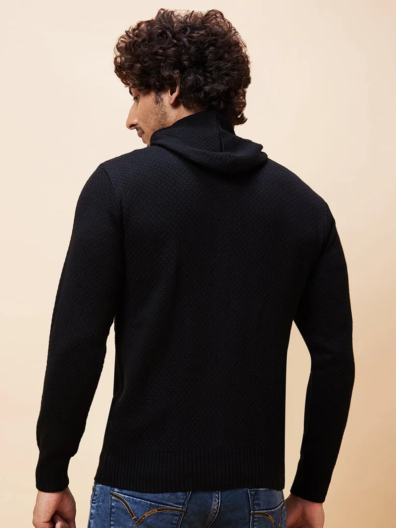 globus  Globus Men Black Solid Casual Cardigan Sweater for Men | Best Price UAE