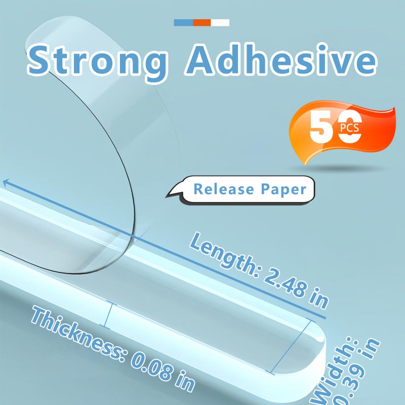ZOMPAGO Clear Silicone Cabinet Door Bumpers 50 Pcs,Self-Adhesive Sound Dampening Furniture Pads, Surface Protection Bumpers for Drawers, Table Tops,Door stoppers for Wall, Transparent Adhesive Pads - Image 2