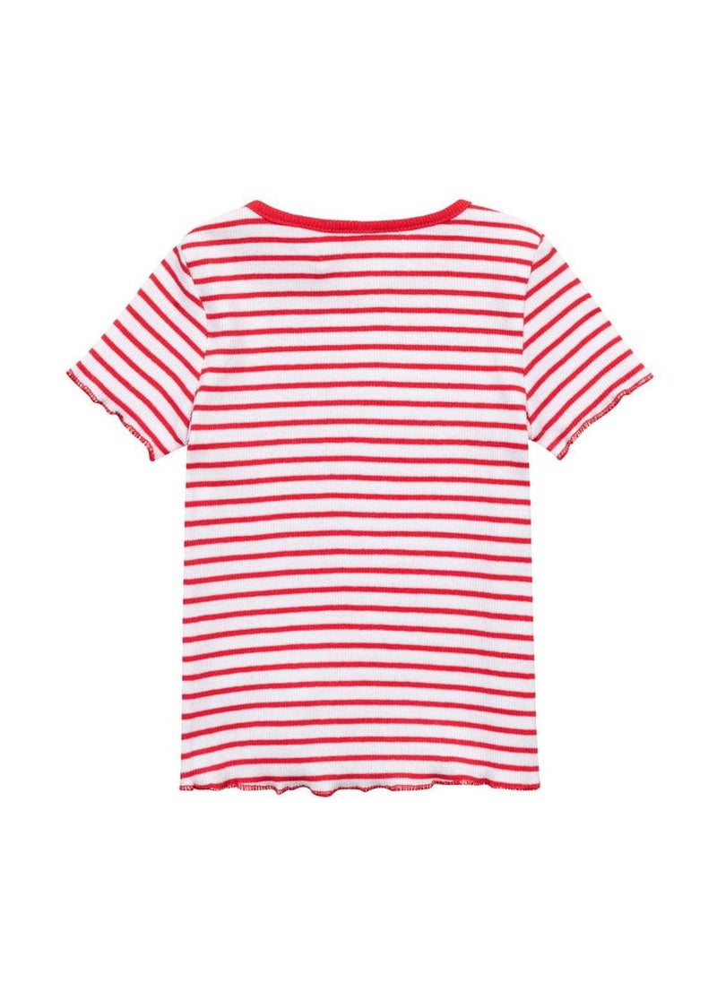 مينوتي تيشيرت مضلع للمراهقات بقصة ضيقة - Image 3