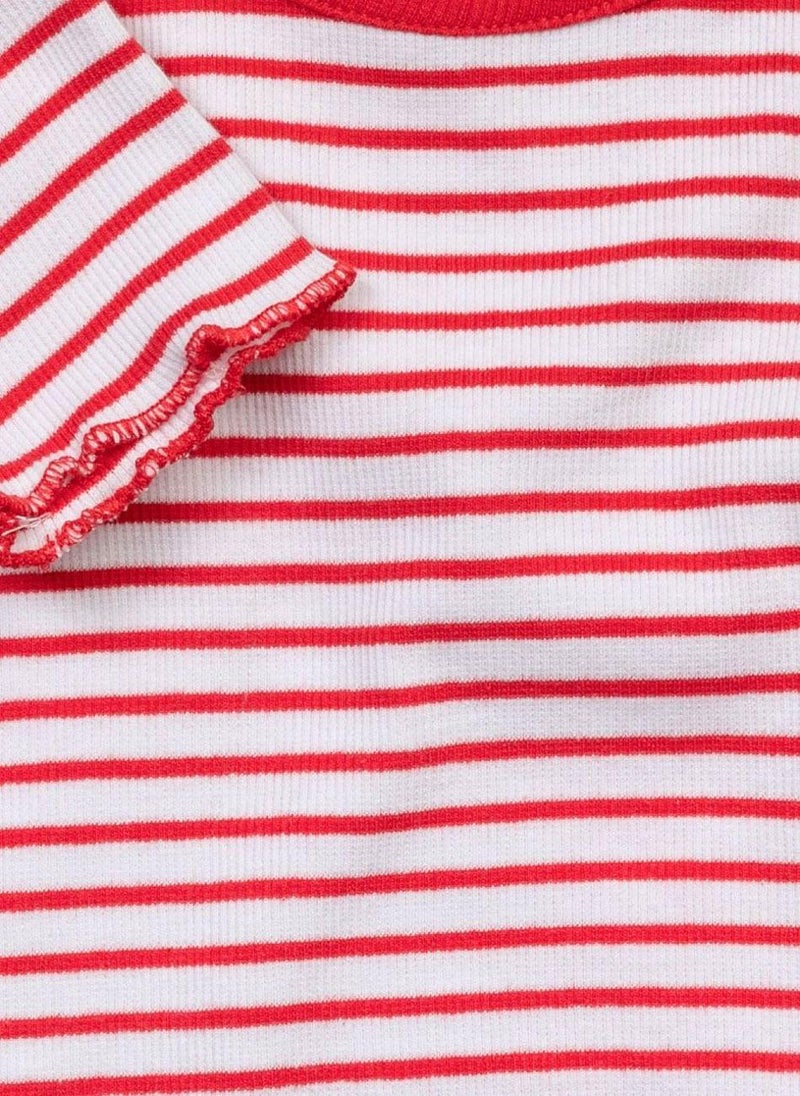 مينوتي تيشيرت مضلع للمراهقات بقصة ضيقة - Image 4