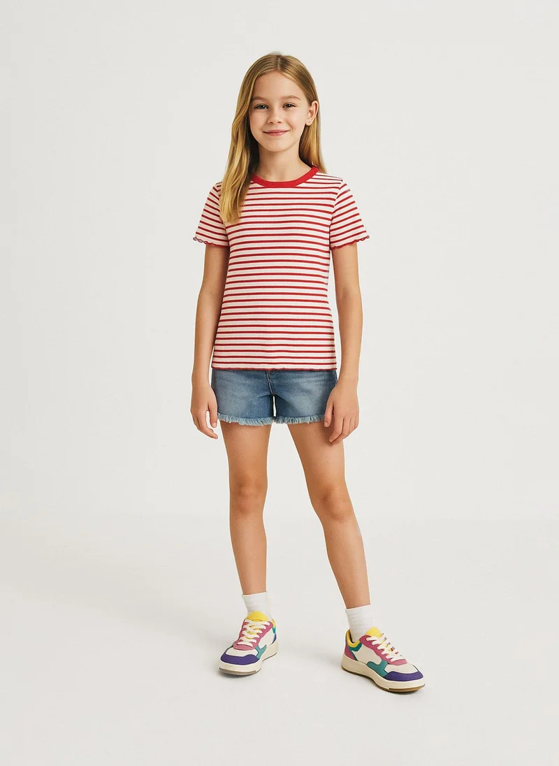 MINOTI Teen Girls Ribbed Fitted T-Shirt