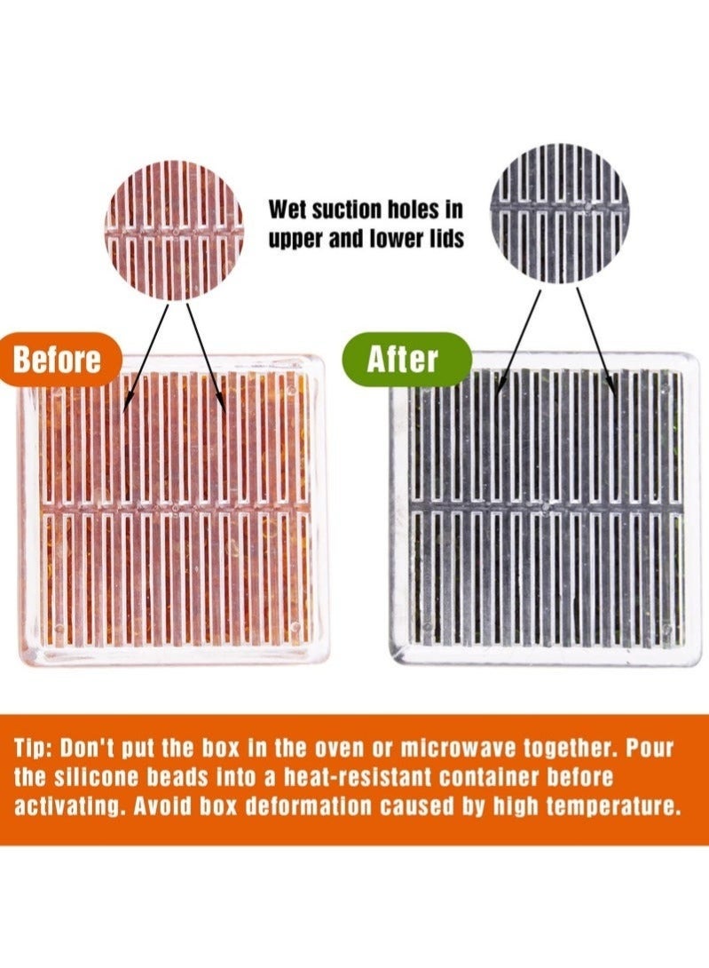 (4 عبوات) مجفف جل السيليكا المؤشر، مجفف صندوق ABS 60 جرام مجفف جل السيليكا القابل لإعادة الاستخدام للسيارة والخزانة والخزانة والحقيبة وصندوق التخزين - Image 3