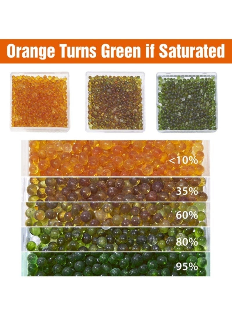 (4 عبوات) مجفف جل السيليكا المؤشر، مجفف صندوق ABS 60 جرام مجفف جل السيليكا القابل لإعادة الاستخدام للسيارة والخزانة والخزانة والحقيبة وصندوق التخزين - Image 4